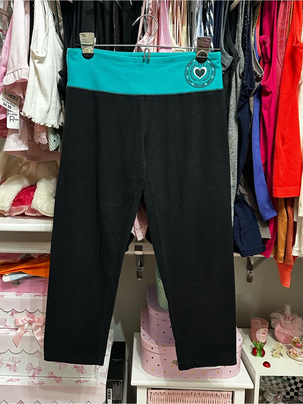 5 for $15! SO Teal & Black Capri Leggings Size Small